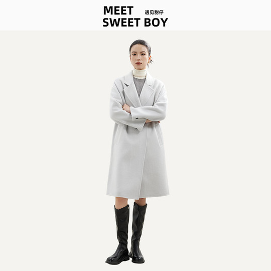 MEET SWEETBOY 100% sheep wool double-faced wool suit style long and short coat