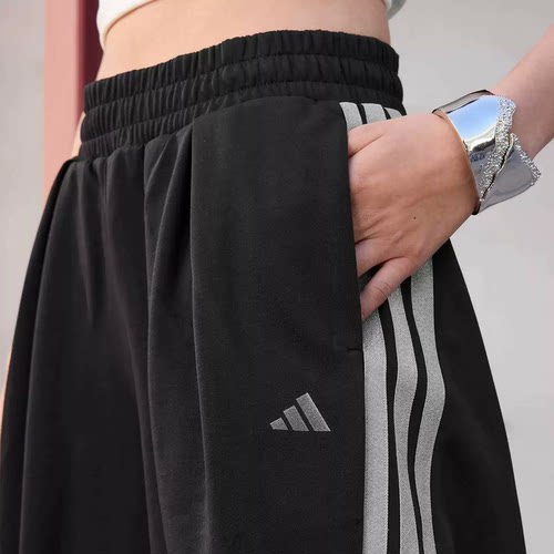 adidas阿迪达斯DANCE春季女子运动裤直筒休闲侧边条纹长裤KR7594 - 图2