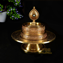 Pure Bronze Sculpture Floral Manzpan Nepal Craftsmanship Retro Mantea Robe Large with trays 17cm Pendulum Pieces for the tasting