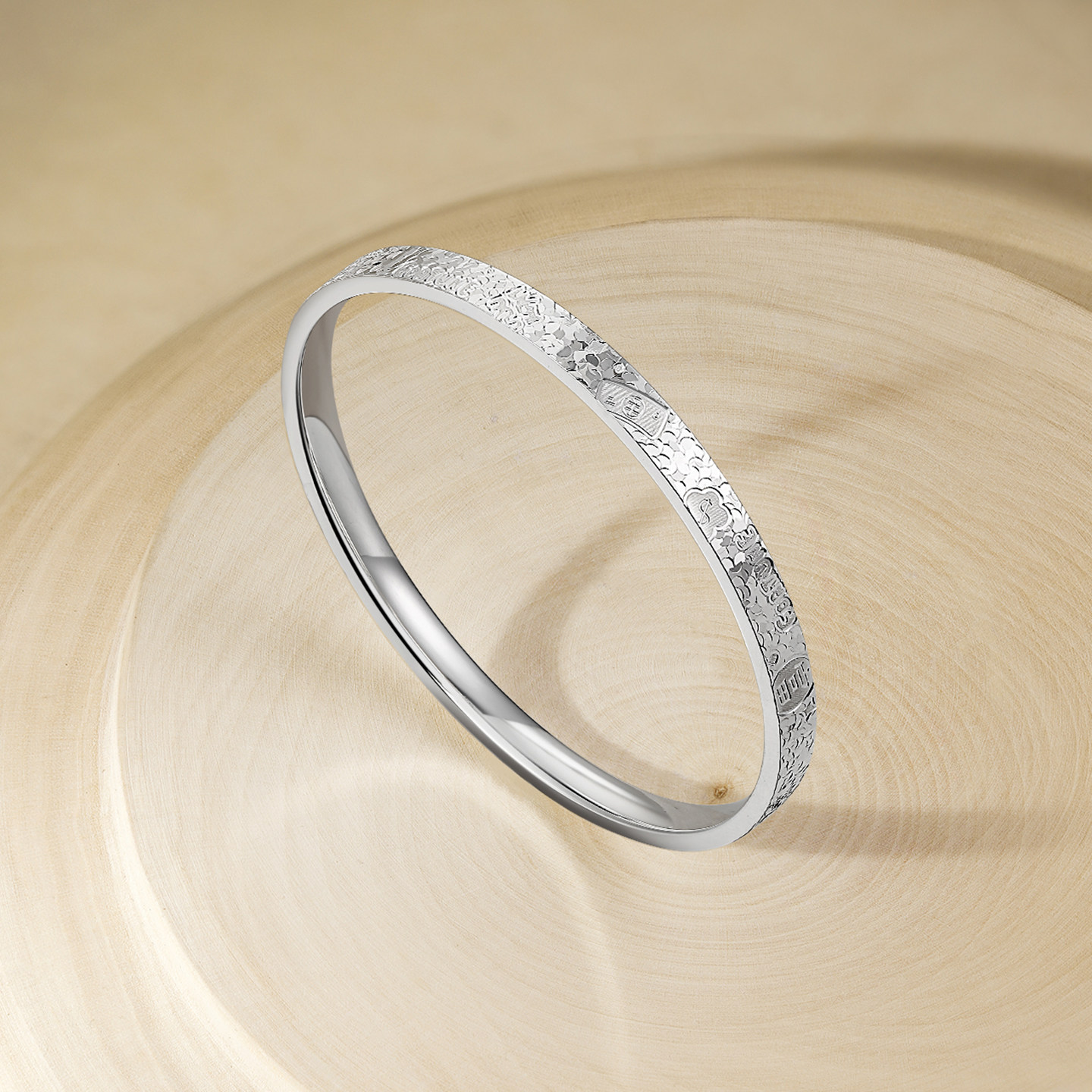 周六福碎冰冰麻将招财手镯女款S999银实心镯子本命年礼物送女友,淘宝优惠券,粉丝福利购,淘宝优惠卷