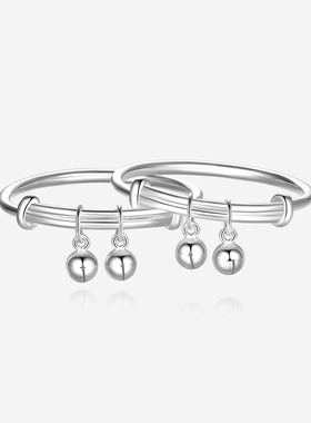 周六福宝宝手镯婴儿童S999足银饰活口款满月周岁礼物