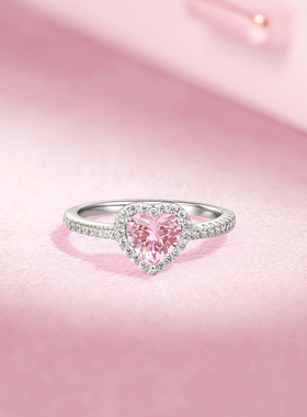 周六福爱心戒指女S925银指环手饰轻奢小众节日礼物送女友