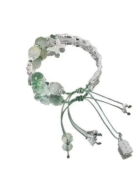 【之荷浅】新中式古风绿色清冷手链复古国风手饰手串小众设计蝴蝶