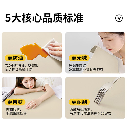 双面皮革桌布茶几垫免洗防油防水餐桌垫学生课桌垫子加厚仿小羊皮 - 图3