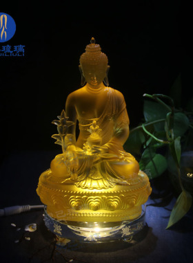 水晶发光底座圆形佛像摆件底座