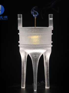 琉璃高脚三足琉璃香炉室内香炉