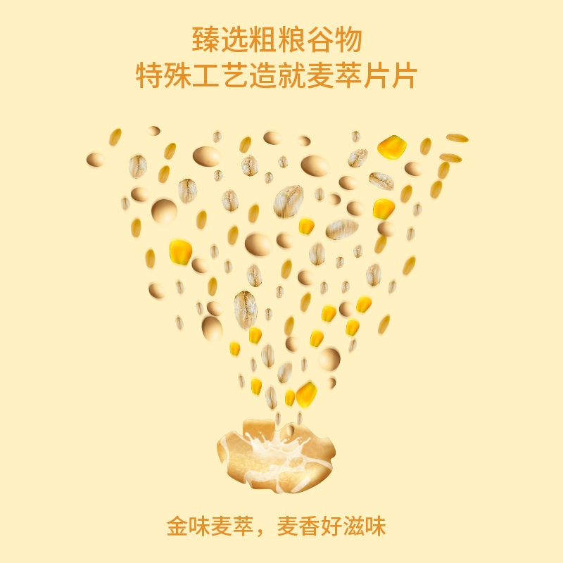 【百补】金味麦片营养燕麦即食冲泡早餐原味燕麦袋装420g_华南区品牌零食店_咖啡/麦片/冲饮-第3张图片-提都小院