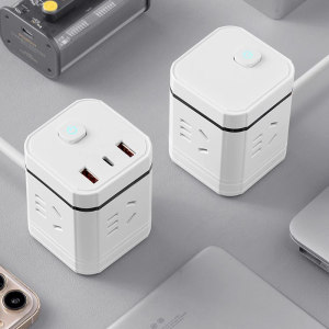 TEP国际电工魔方USB插座一转多孔插排延长线插线板电源转换插头