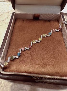 Dreamer饰品天然碧玺手链女小众设计感高级轻奢925银可调节送闺蜜