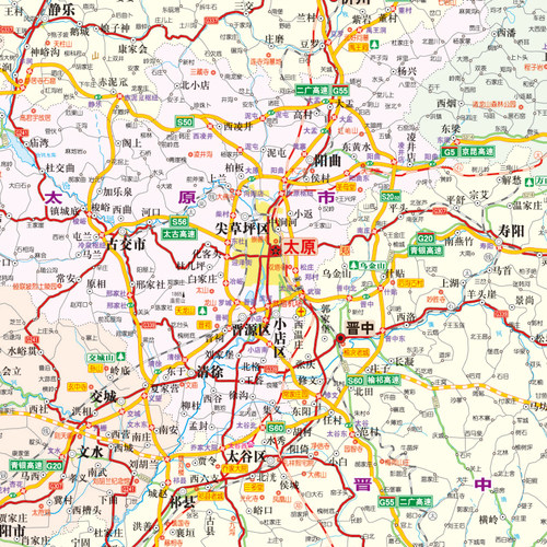 【2025年新版】山西省交通旅游图 自驾旅游出行参考街道美食购物徒步地铁路线图 旅游导向交通指南景点标记高速国道线路规划 - 图1