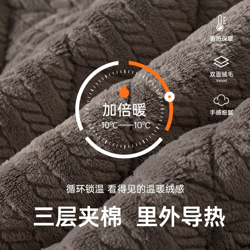 雪中飞冬季新款睡衣情侣珊瑚绒三层夹棉加绒加厚男女士家居服套装,淘宝优惠券,粉丝福利购,淘宝优惠卷