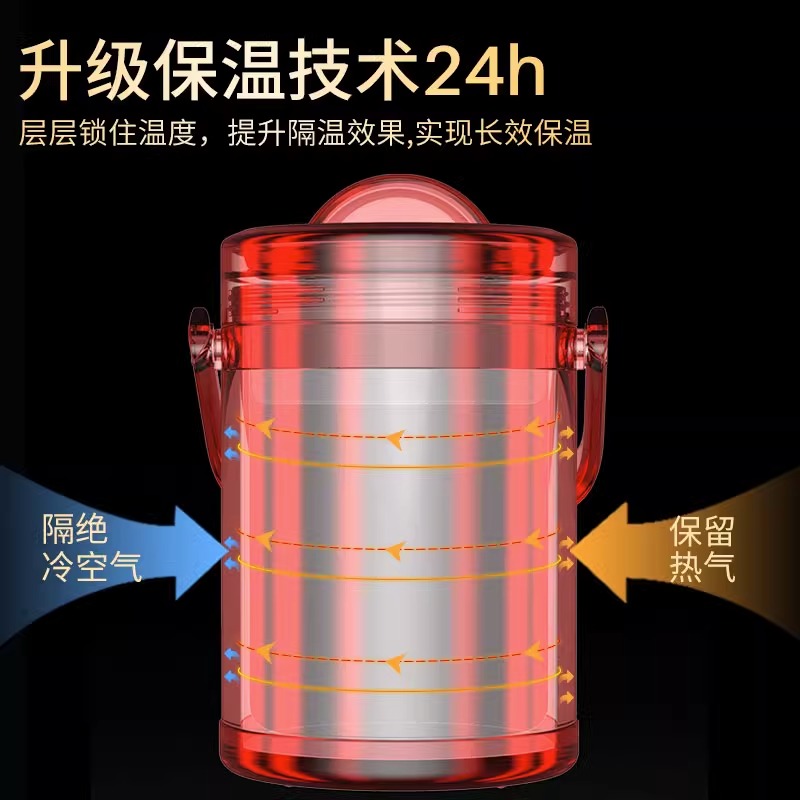 法国保温饭盒316不锈钢汤壶超长保温桶上班便携大容量饭盒桶 - 图3