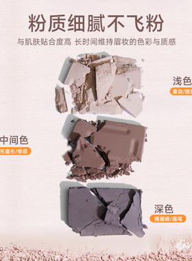 霞飞三色眉粉眼影修容防水防汗