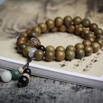Argentinian green sandalwood bracelet for men with double circles of old material Buddha beads bracelet for women with wooden rosary beads as a gift 108