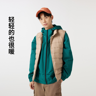 热风男装轻薄羽绒马甲