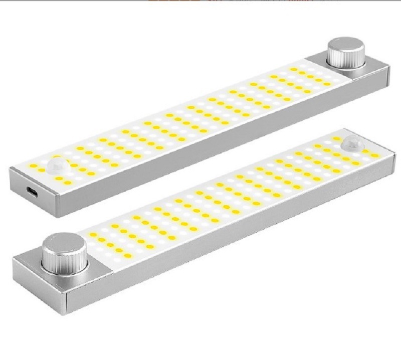 智能长条充电led人体感应灯壁柜橱柜灯电池款衣柜灯usb走廊小夜灯 - 图1