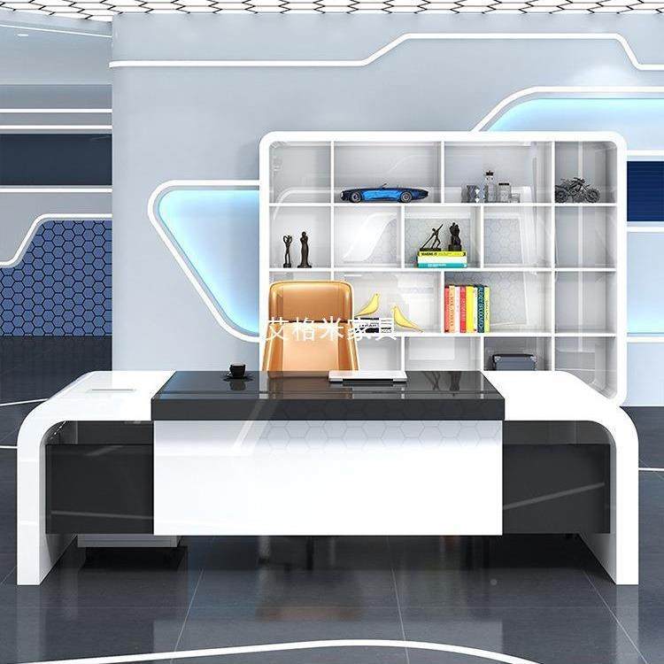 家烤漆办公具老大台板桌简约现MUDIAN-7代总裁班白色主管经理桌椅,淘宝优惠券,粉丝福利购,淘宝优惠卷