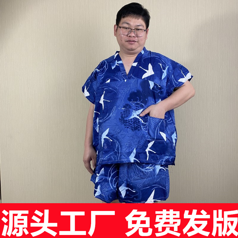 一次性浴服男女汗蒸服足疗酒店水会按摩服大码情侣套装洗浴桑拿服-图1