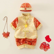 New products Balabala trendy male baby age arrest week Chinese style Dang dress gown female baby summer dress 100 days 