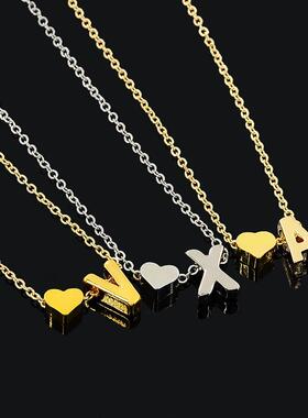 fashion jewelry necklace letter short women chain heart