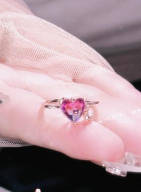 心动讯号爱心戒指女小众设计感女
