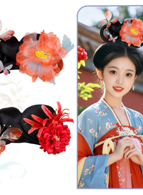 儿童COS十二花神发髻假发套装