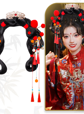 小财神发髻一体式新年造型