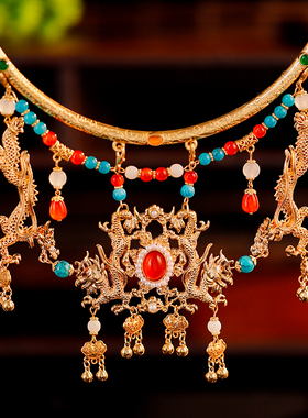 合金琉璃项圈女龙纹样项链