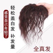 Wig Sheet Head Top Tonic Hair Block Woman Shade White Hair Wig Sheet Full Real Hair Invisible Hair Top Tonic Block Fluffy Short Curly Hair