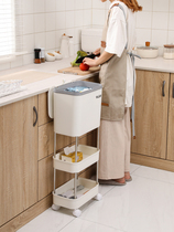 Kitchen Sorting Trash Can Home Plus High Special Shelf Storage Triple Strap Lid Removable Big No Bend Waist