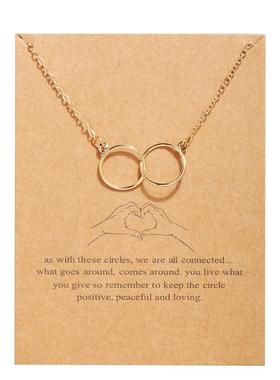 Clavicle chain necklace female 复古字母纸卡蝴蝶合金项链女