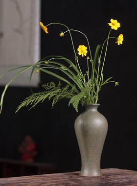速发陶瓷花瓶古培花器餐桌家居摆约装饰品博水架茶室插花简件