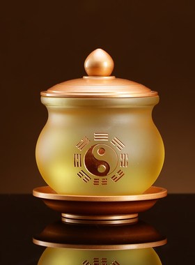 速发黄铜琉璃品家供具全套太极八卦香炉神台供奉杯道家用贡用果盘