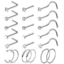 combination suit stainless steel C type straight rod nose nail suit nose ring nail body puncture accessory stainless steel nose nail