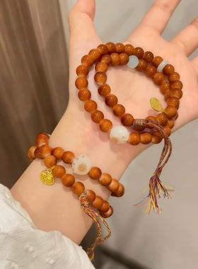 猫爪福流苏双圈手链女新中式小众设计简约高颜值闺蜜手串文玩礼物