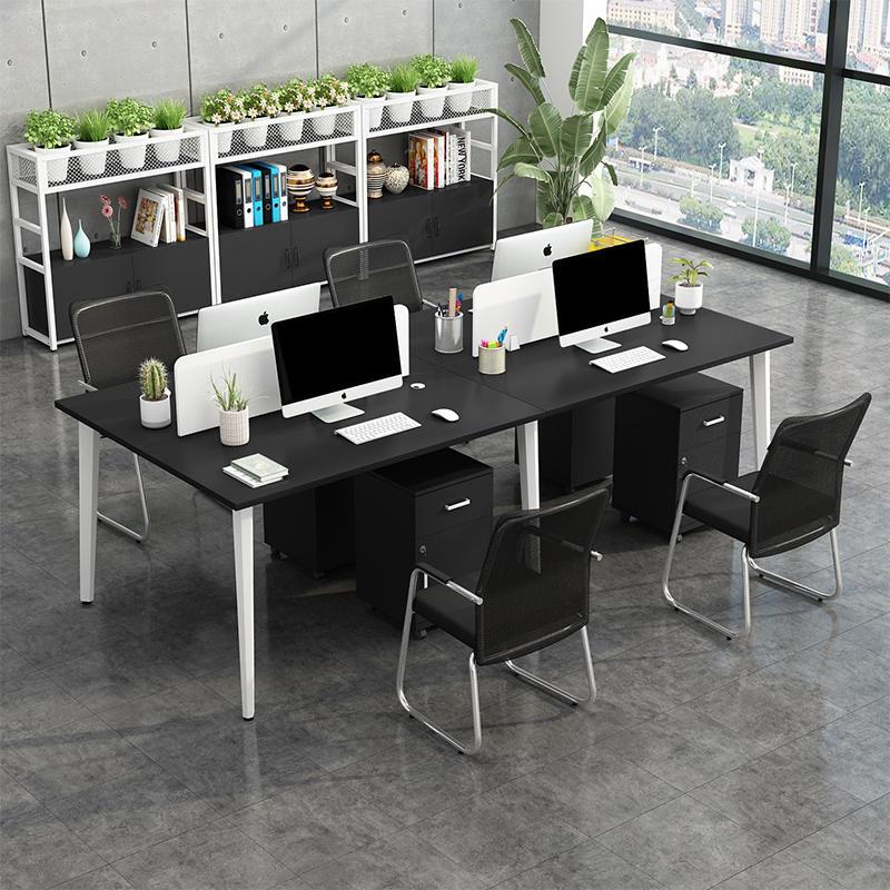 爆款职员办公桌椅组合四六人位办公桌员工专用电脑桌简约现代屏风-图3