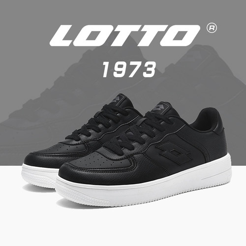 LOTTO乐途男鞋2025新款秋冬白色透气低帮板鞋空军一号休闲小白鞋 - 图0