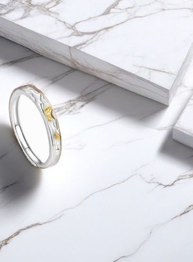 枯木逢春情侣戒指男女一对森系小清新分金树叶对戒时尚百搭开口戒