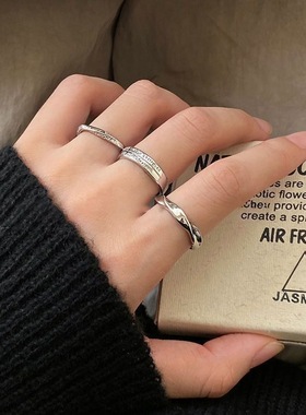 极简风小众设计组合高级暗黑戒指女轻奢ins冷淡时尚气质百搭指环