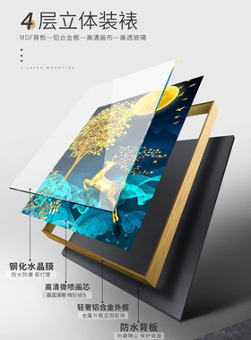 回族墙上挂画客厅床头晶瓷镶钻装饰画主卧沙发背景墙卧室晶瓷画