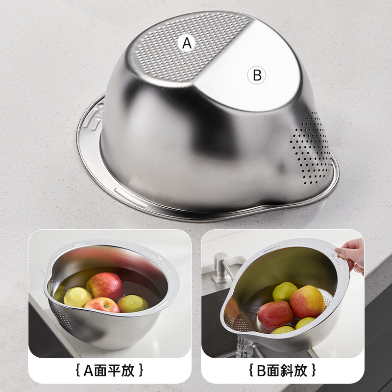304不锈钢沥水篮淘米过滤挡板食品级家用厨房洗米筛新款淘米神器,淘宝优惠券,粉丝福利购,淘宝优惠卷