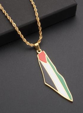 Palestine map Pendant necklace Stainless steel stylish