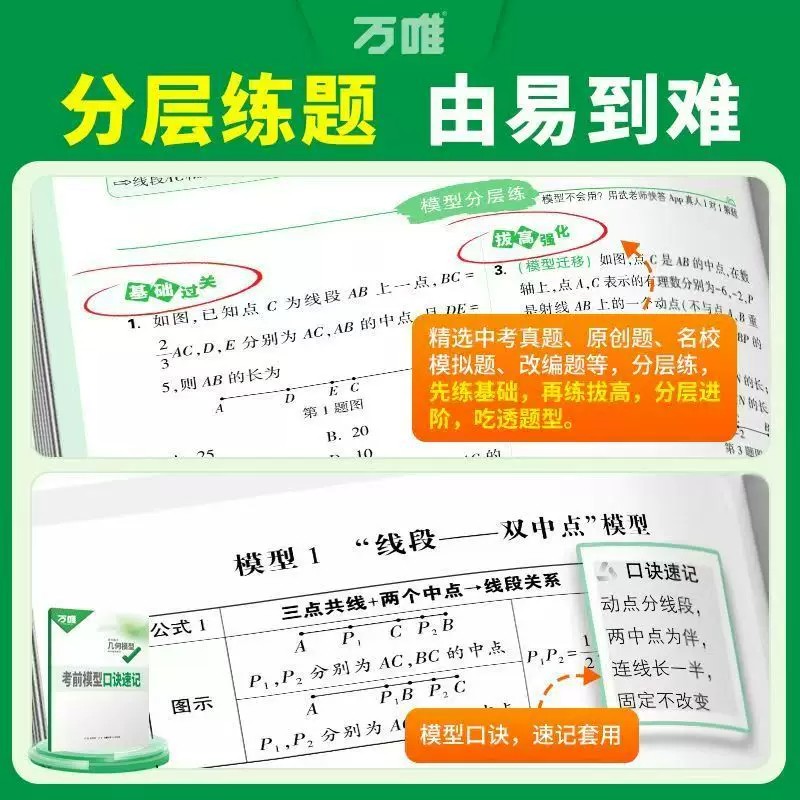 2027万唯初中几何模型中考数学必刷题60模型辅助线函数压轴题七八九年级专项训练初一二三数学公式大全视频讲解高频易错题万维教育
