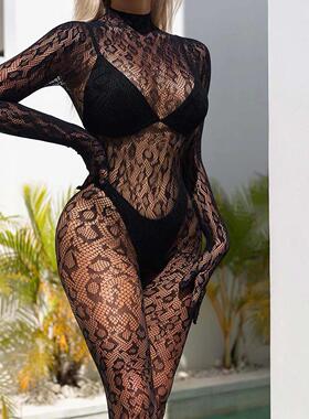 Sexy Lingerie Women Body Underwear Black Leopard Bodysuit