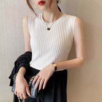 Ice Wire Weaselwear Vest Woman Inside 2023 Summer new outwear Slim Harness Sleeveless Black T-Shirt Blouse