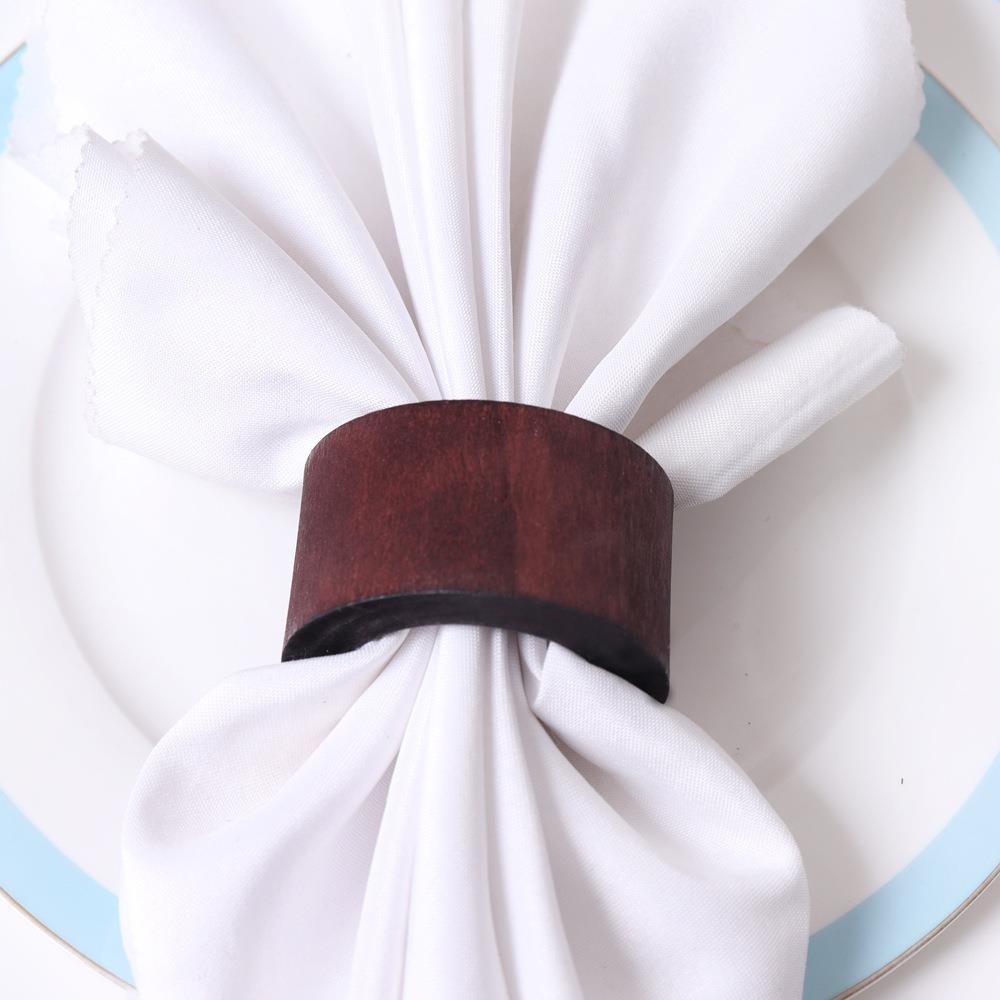 12Pack Wooden Napkin Rings Dinner覆古禾木餐巾环扣西餐口布圈 - 图0