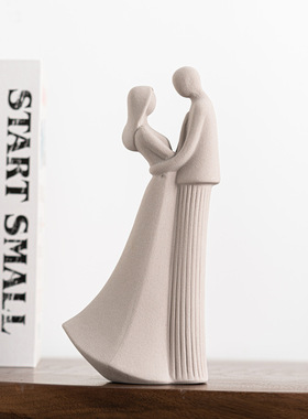 北欧风酒柜浪漫摆件现代简约家居软装饰情侣陶瓷工艺品情人节礼品