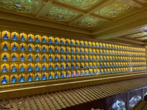 Aluminum alloy temple one thousand Buddha niche ten thousand Buddha wall decoration design Custom Road view Long life place Place Palace Deposit Shelf