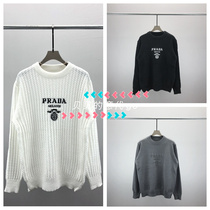 PRADA Prada Autumn Winter New Lovers Wide Circle Collar Sweater Letters Jacquard Embroidered Long Sleeve Needle Weaters