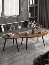 Xinjiang Tibet tea table small family style living room home modern minimalist sofa edge a few light lavish modern oval